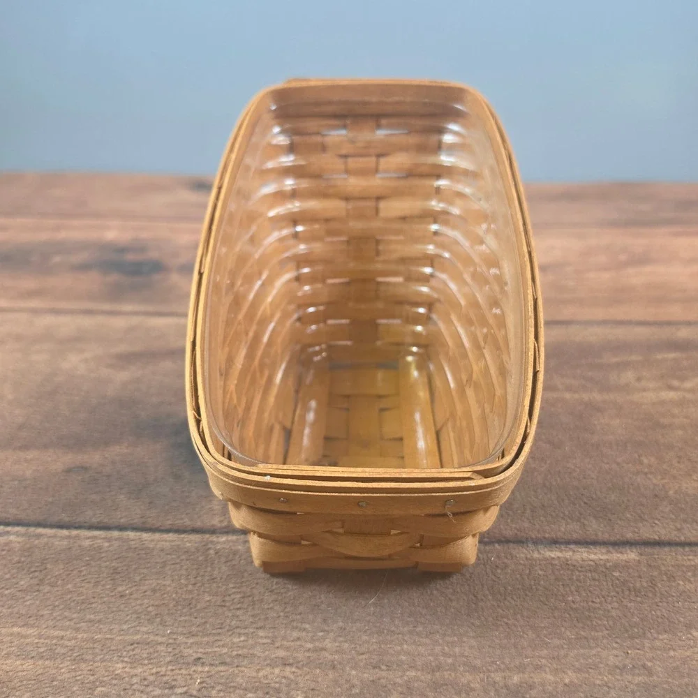 Vintage Longaberger 1991 Slant Sloped Vegetable Basket Signed 10.5x7x6.25 Liner